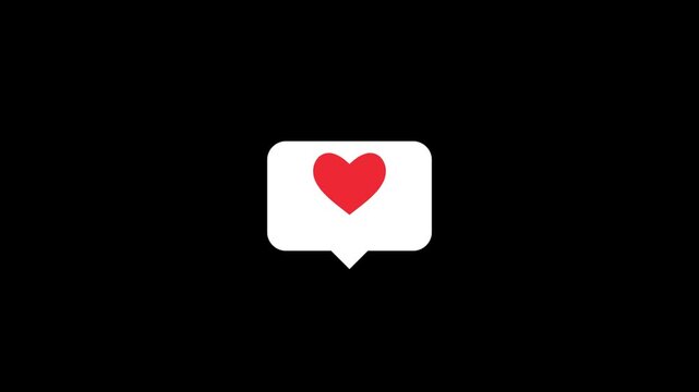 social media notification like heart bubble animation