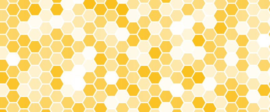 Honeycomb background texture from a bee hive. Vector hexagon pattern.