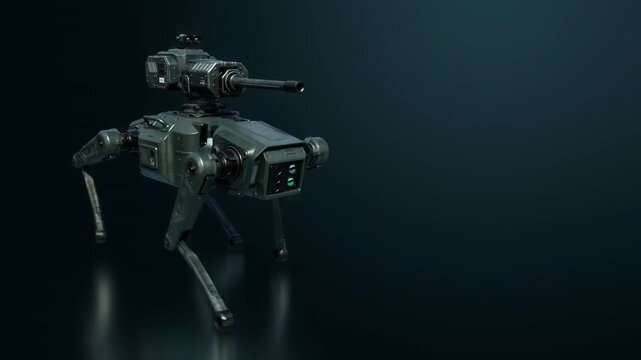 Autonomous Quadruped Combat Robot in Motion