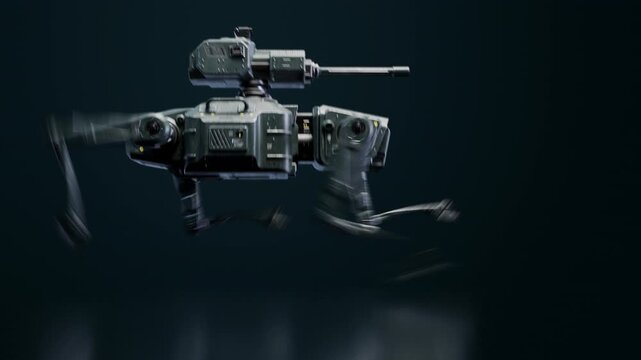 High tech robotic weapon platform in action