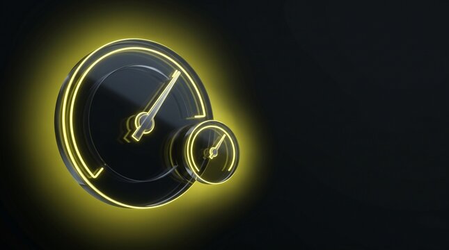 Neon digital speedometers icon