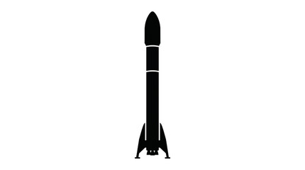 Black rocket silhouette icon designed as a vector CAD model illustration © Rishi