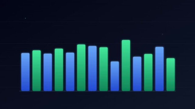 dynamic bar graph financial growth vector animation
