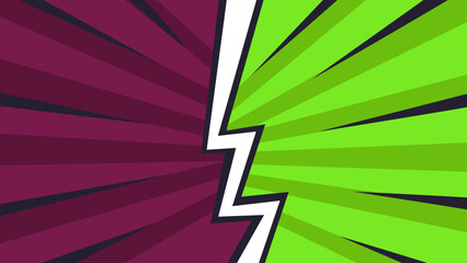 Fototapeta premium Dynamic versus background with lightning bolt split.