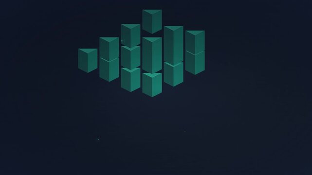 dynamic isometric block tech infrastructure layout background