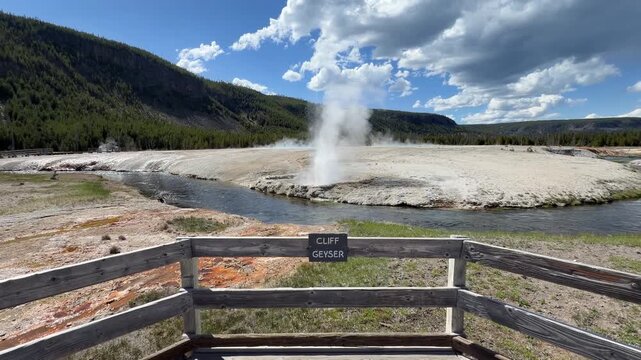 Cliff Geyser in Black Sand Basin area of Yellowstone