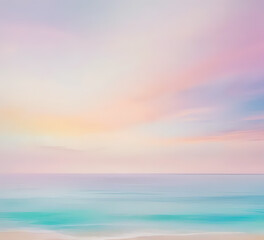 Fototapeta premium Minimal beach-inspired cream and pastel blue background with subtle sunlight rays