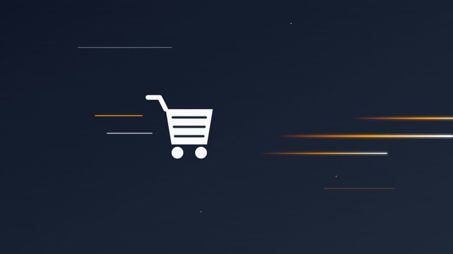 e commerce shopping cart delivery speed lines vector