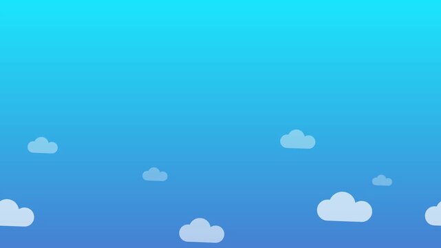 Flat Design Floating Cloud Pattern Background Loop
