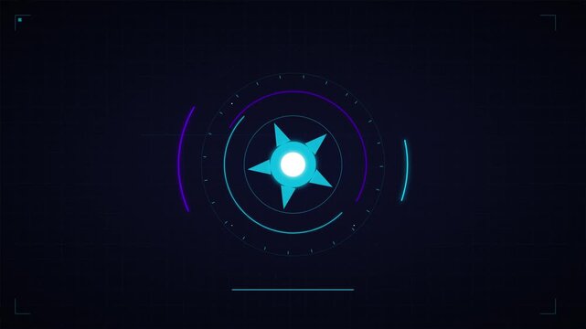 futuristic ai eye scanning process flat vector motion