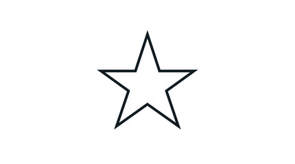 Obraz premium Simple outline star graphic on a clean white background