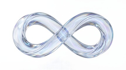 Naklejka premium Abstract Holographic Glass Torus Isolated on White Background