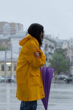 Woman in the rain