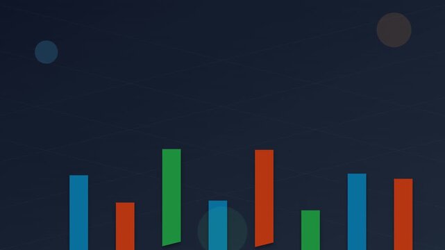 Isometric 3D Bar Graph Growth Vibrant Presentation Background