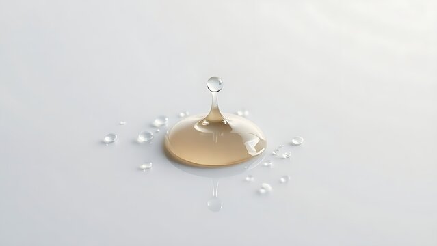 globules. Mercury droplet scattered into silvery beads on a smooth, reflective surface. STEM education sheets, lab safety posters, designed for biotech research communications, used by architects.