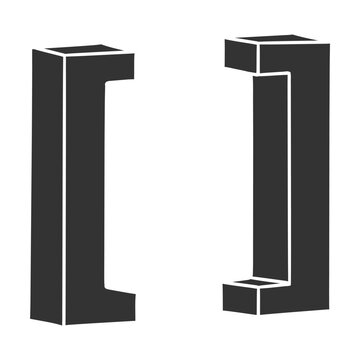 Square Brackets Algebra Math Symbol Graphic Clipart Vector Illustration File
