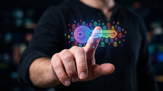 Digital key start up business security concept