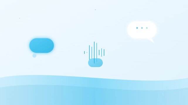 minimalist ai chatbot assistant dialogue vector motion graphic