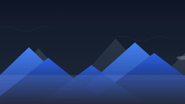 abstract mountain range minimalist landscape vector animation