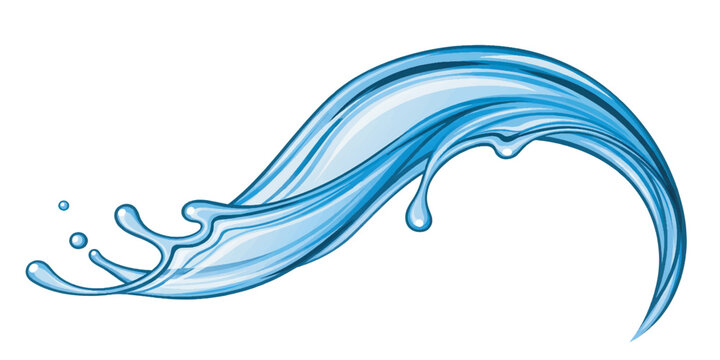 Splash of blue water wave motion.