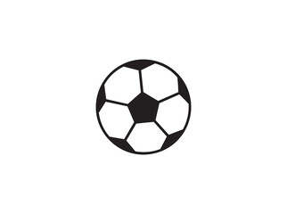 Fototapeta premium Soccer ball vector icon, black and white line art isolated on white background. Classic football ball outline illustration, sport equipment and tournament game symbol.