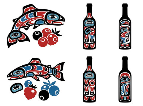 Colorful vintage soda bottles and classic car illustrations.