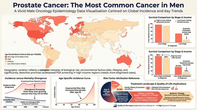 Prostate cancer: incidence, survival and detection across global regions