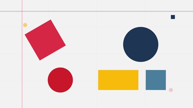 Modern Bauhaus Vibrant Primary Color Abstract Background