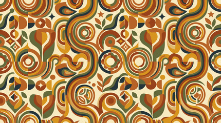 Fototapeta premium Vibrant swirling shapes and patterns.