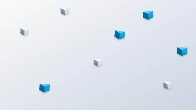 Modern Geometric Isometric Floating Cube Tech Design