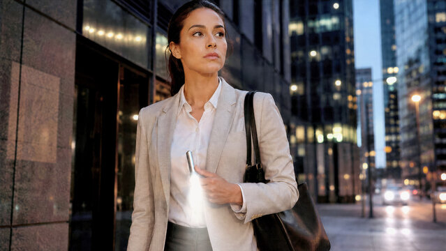 Professional carrying sleek metallic pen acting as high intensity flashlight and gps enabled emergency trigger