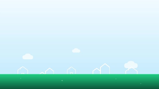 realestate home housing market green vector animation