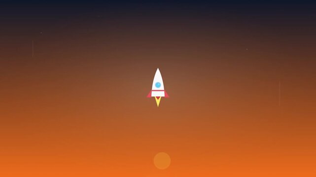 Rocket Launch Startup Success Business Growth Animation