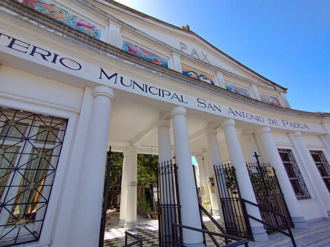 Facade of the San Antonio de Padua Municipal Cemetery in San Miguel