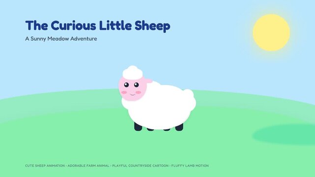 The Curious Little Sheep A Sunny Meadow Adventure Animated Story for Children.