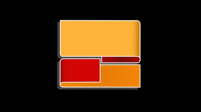 vector illustration of a blank card with a ribbon banner pop up reveal effect with alpha channel