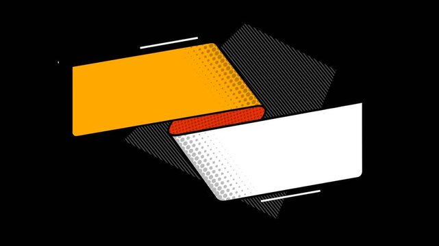 vector illustration of a blank card with a ribbon banner pop up reveal effect with alpha channel