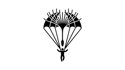 Silhouette of a skydiver with a unique, abstract parachute design © Shop