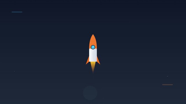 Startup Innovation Rocket Launch Vector Tech Background