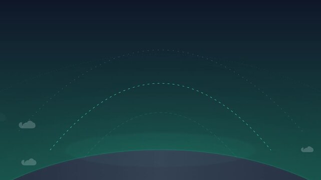 travel horizon airplane path dotted line world