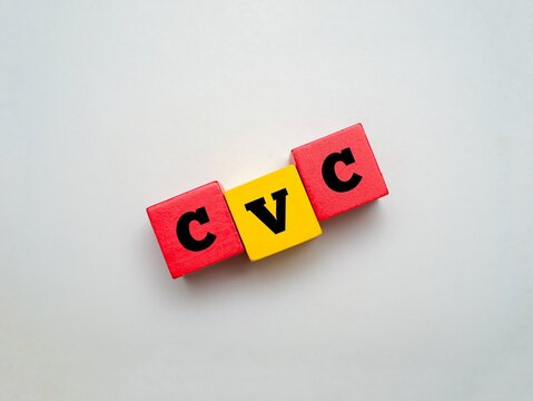 Colorful blocks with text CVC. CVC acronym for "CARD VERIFICATION CODE". Concept for online payment security, credit card safety, and financial fraud prevention