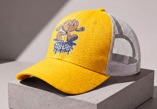 Blank trucker cap mockup