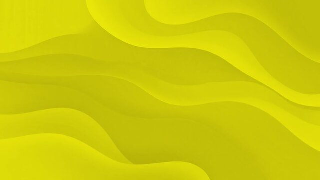 Soft, fluid waves of vibrant yellow gradient shades shift and flow smoothly in an abstract background animation. This elegant, loopable 2D motion graphic design is ideal for corporate presentations, m