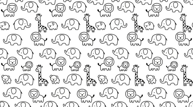 Black and white animal icons.