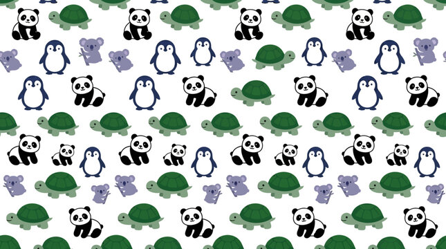 Panda bear animal pattern design.