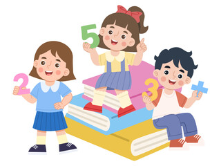 Obraz premium Children Learning Numbers and Math