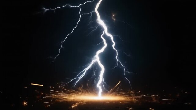一撃の落雷エフェクト背景動画