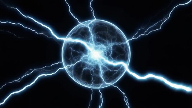 放電する電撃エネルギー球の背景動画