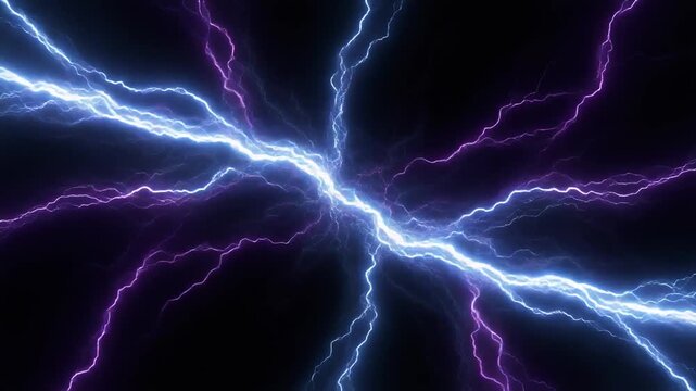 青紫のクラックル電撃の背景動画