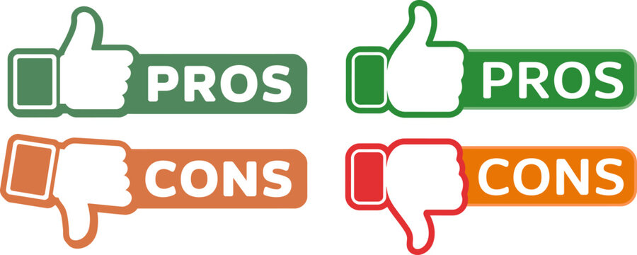 Pros and Cons Thumbs Up Down Icon